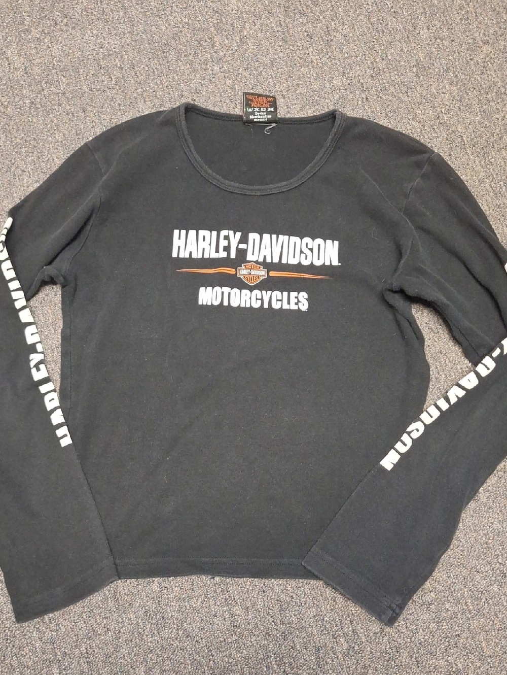 Harley-Davidson Black Long Sleeve Women's Motorcycles Tee with White Logo